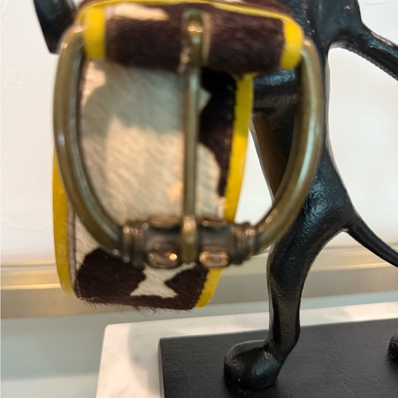 Vintage leather and hair on hide Streets Ahead brass buckle / jewels EUC - Picture 4 of 14